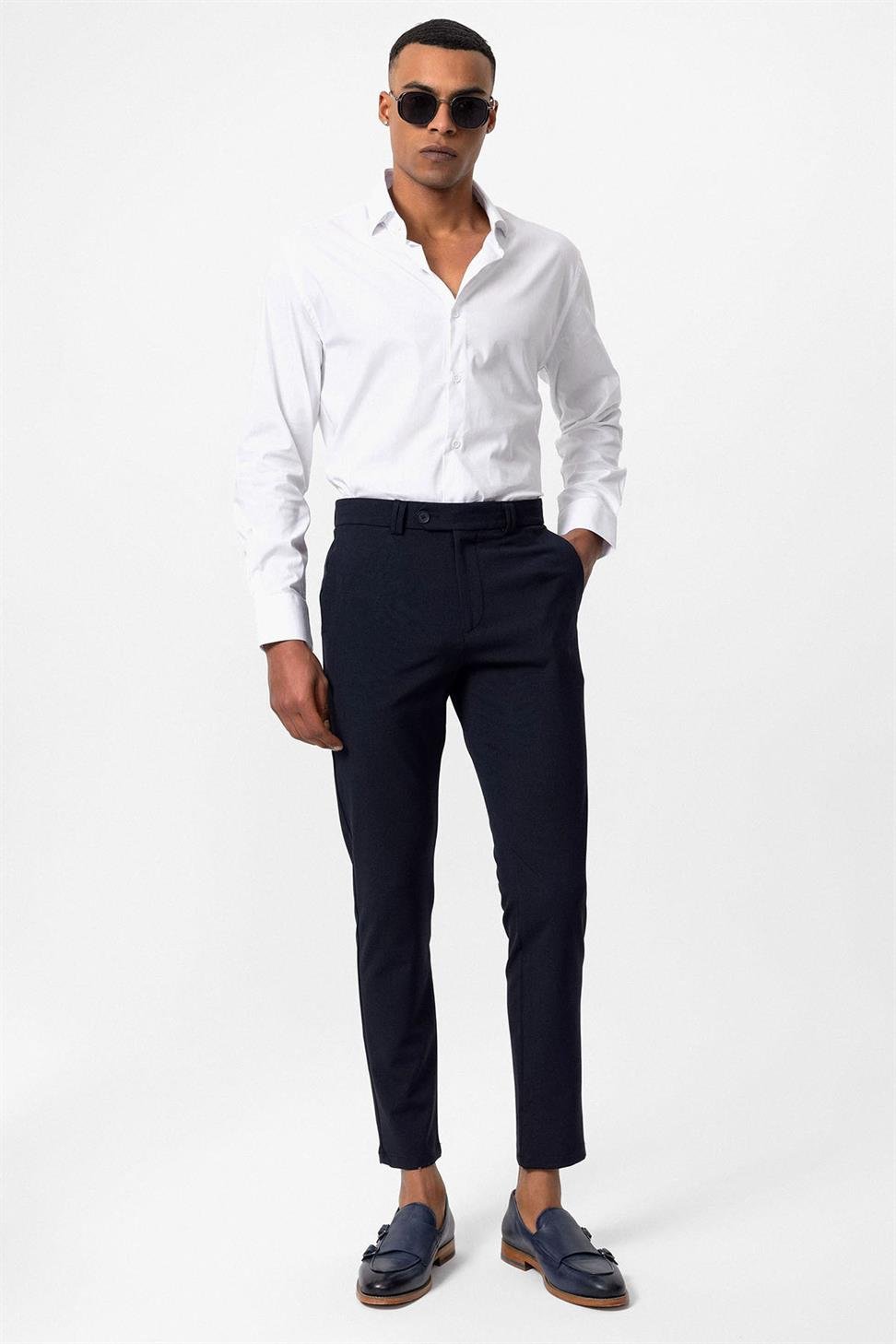 Antioch Lacivert Erkek Slim Fit Kumaş Pantolon