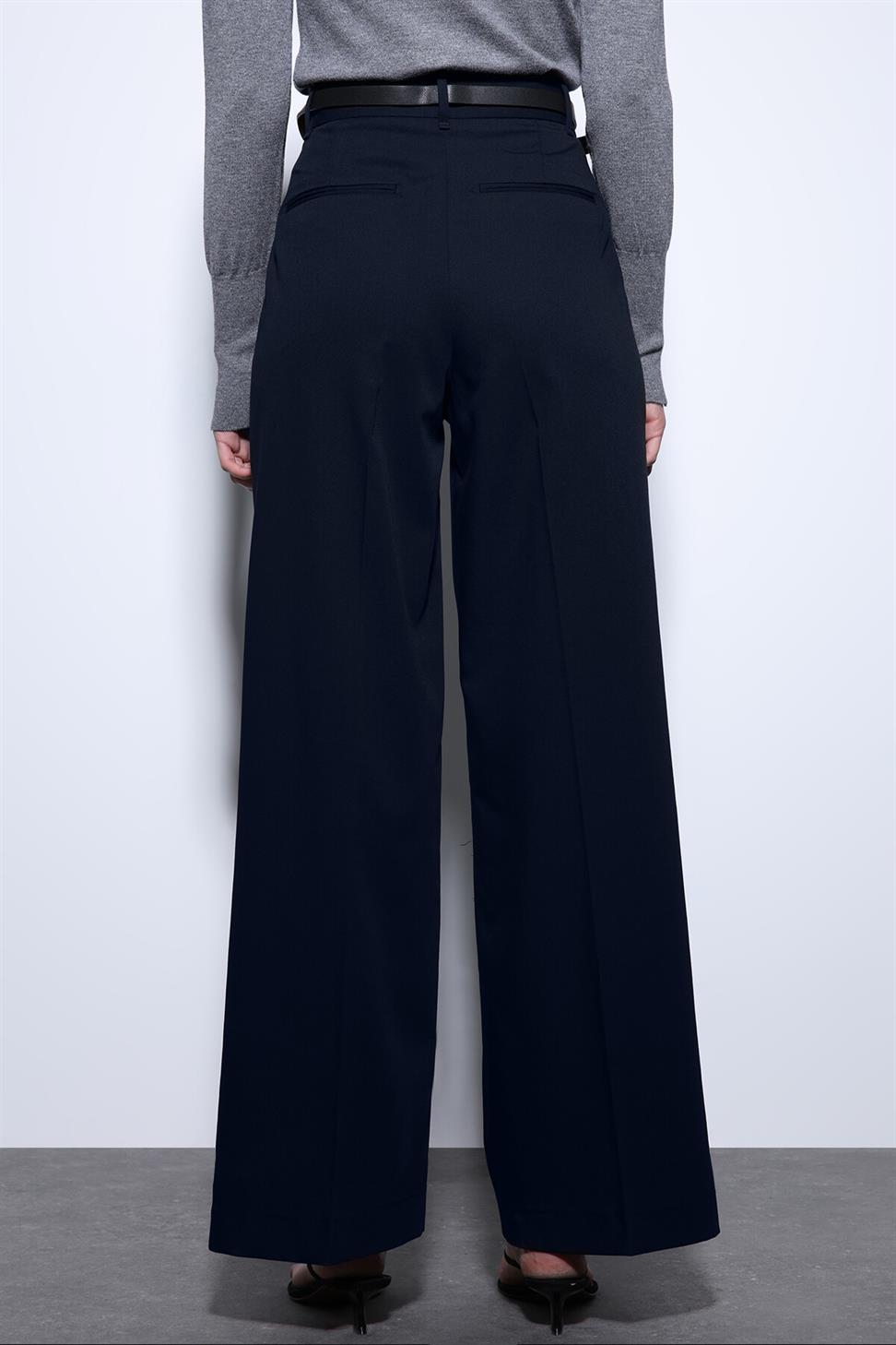 Antioch Lacivert Geniş Paça Kadın Pantolon