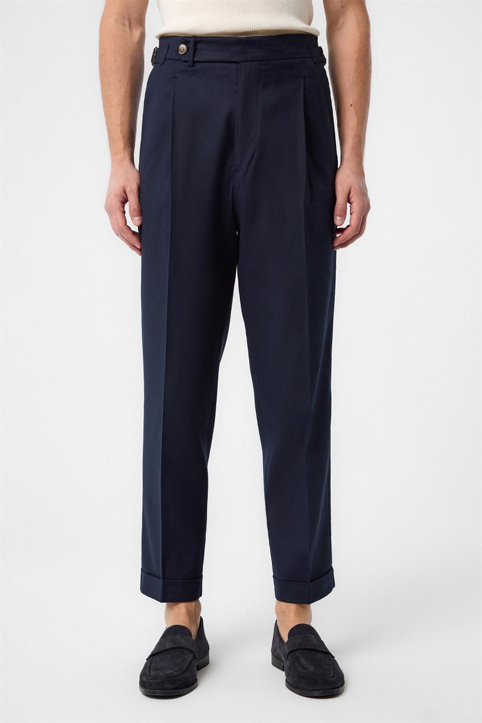 Antioch Lacivert İtalyan Kesim Yüksek Bel Erkek Pantolon