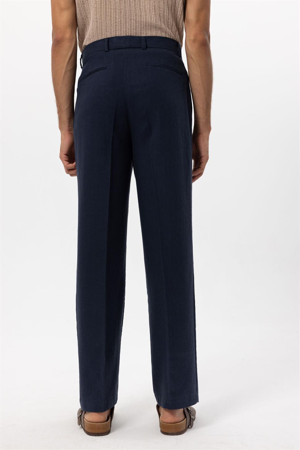 Mens Linen Blend Baggy Pants