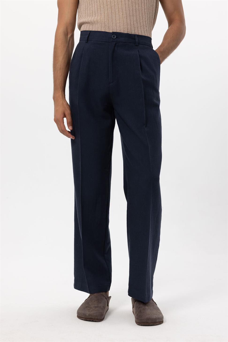 Mens Linen Blend Baggy Pants