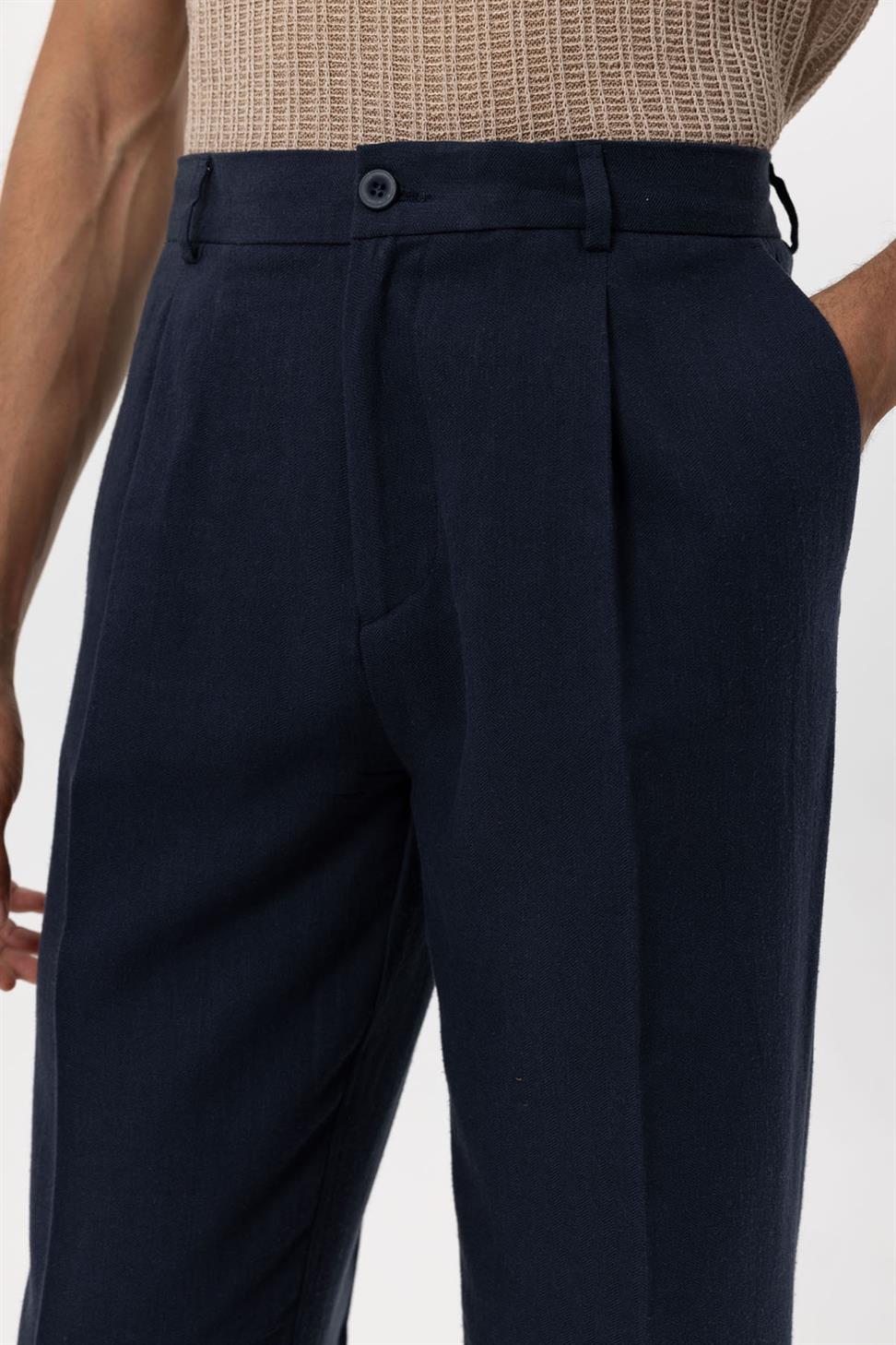 Mens Linen Blend Baggy Pants