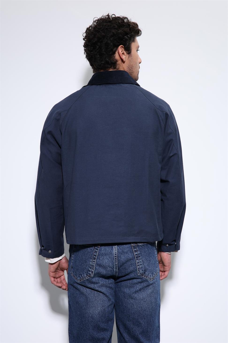 Antioch Lacivert Kontrast Yaka Erkek Ceket