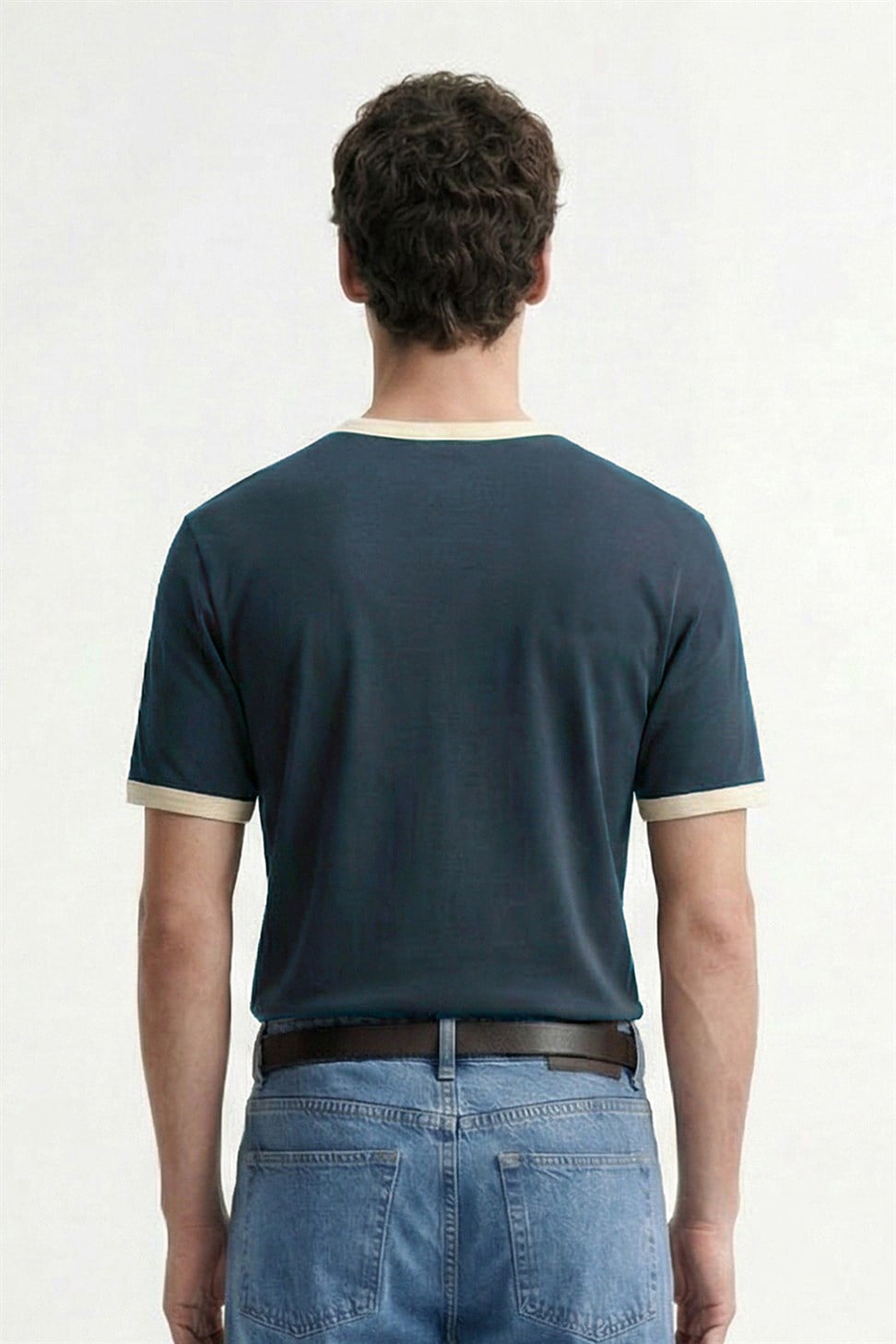 Antioch Lacivert Kontrast Yaka Erkek T-Shirt