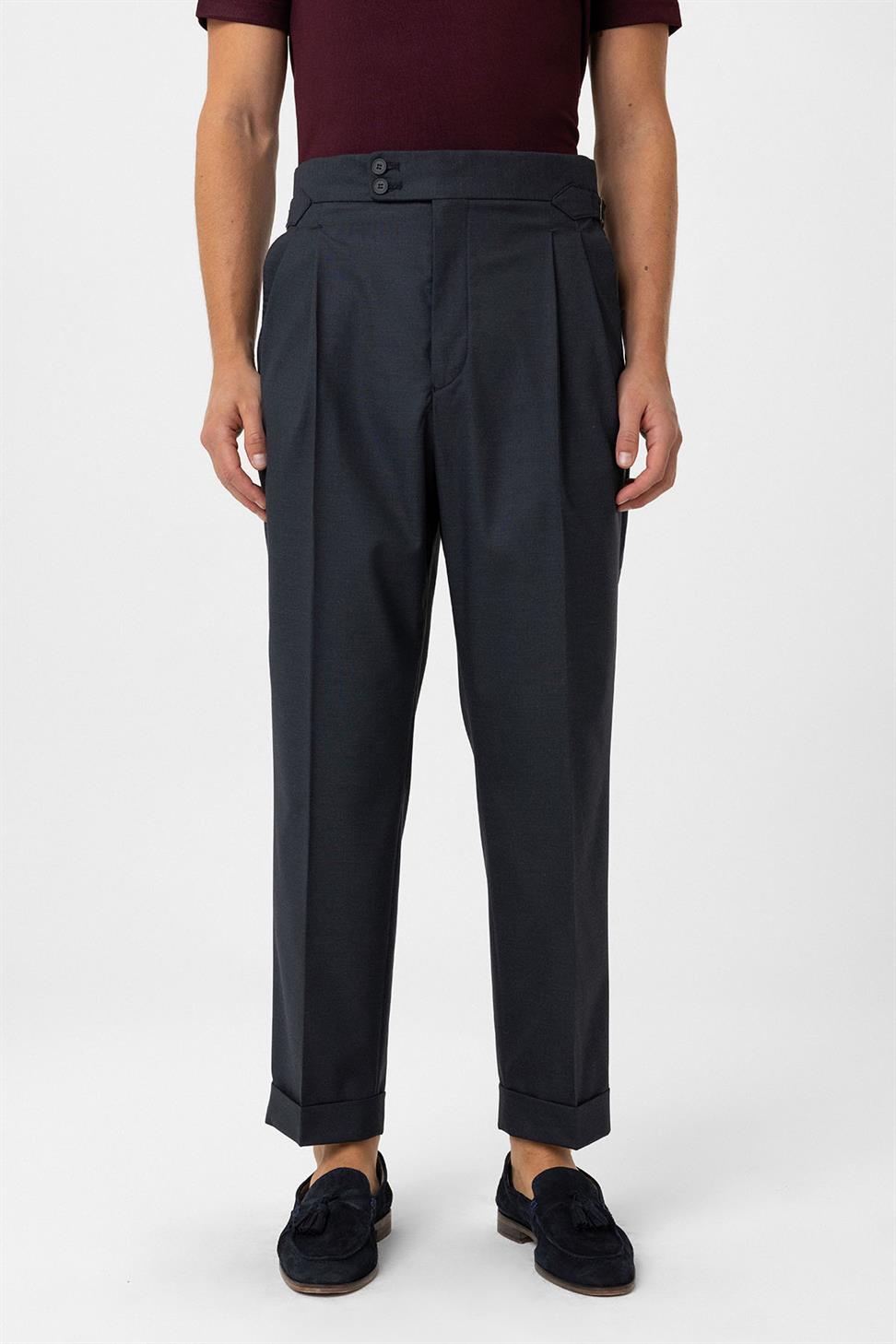 Antioch Lacivert Kruvaze Kapama İtalyan Kesim Erkek Takım