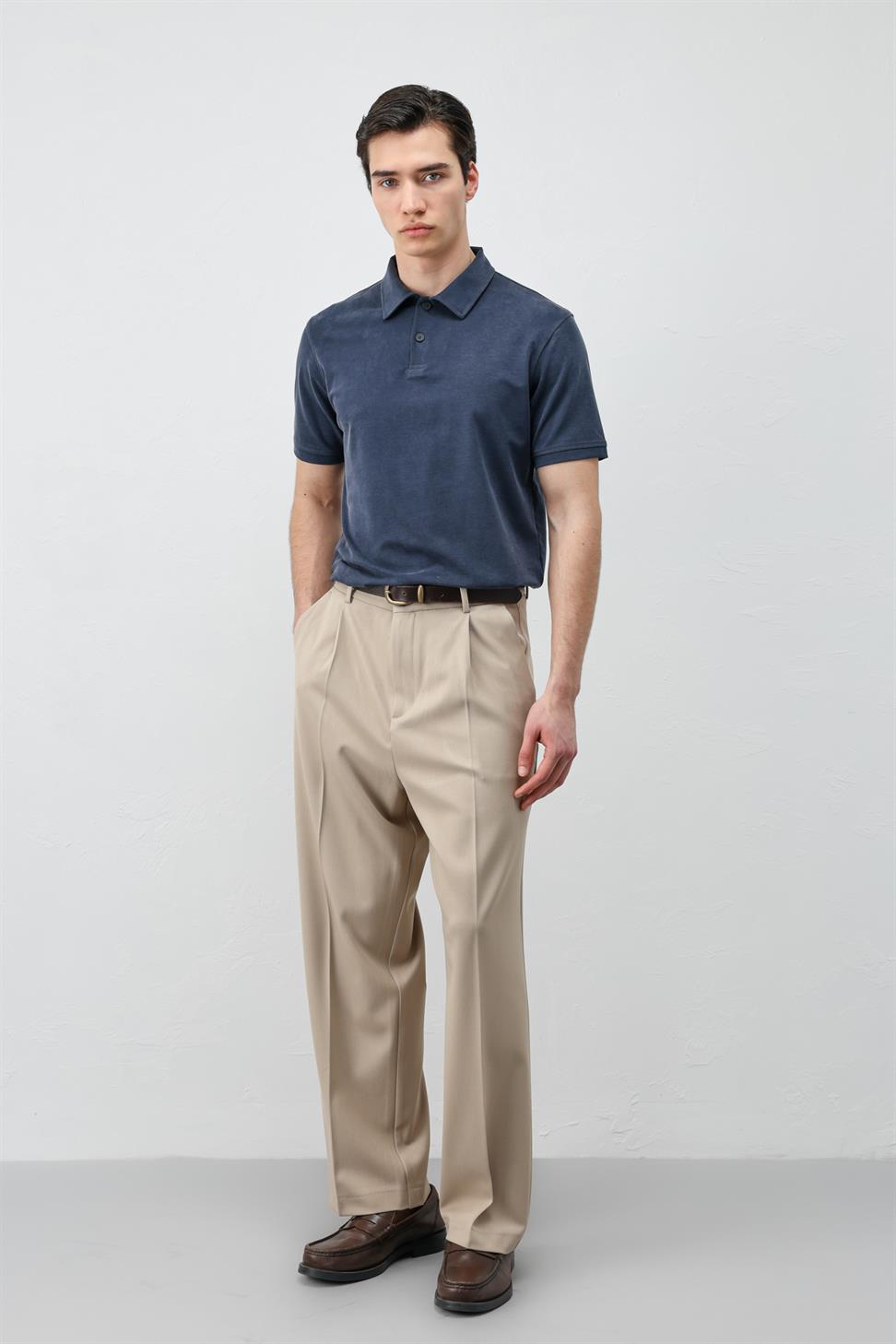 تي شيرت رجالي بياقة بولو من مزيج الليوسيل