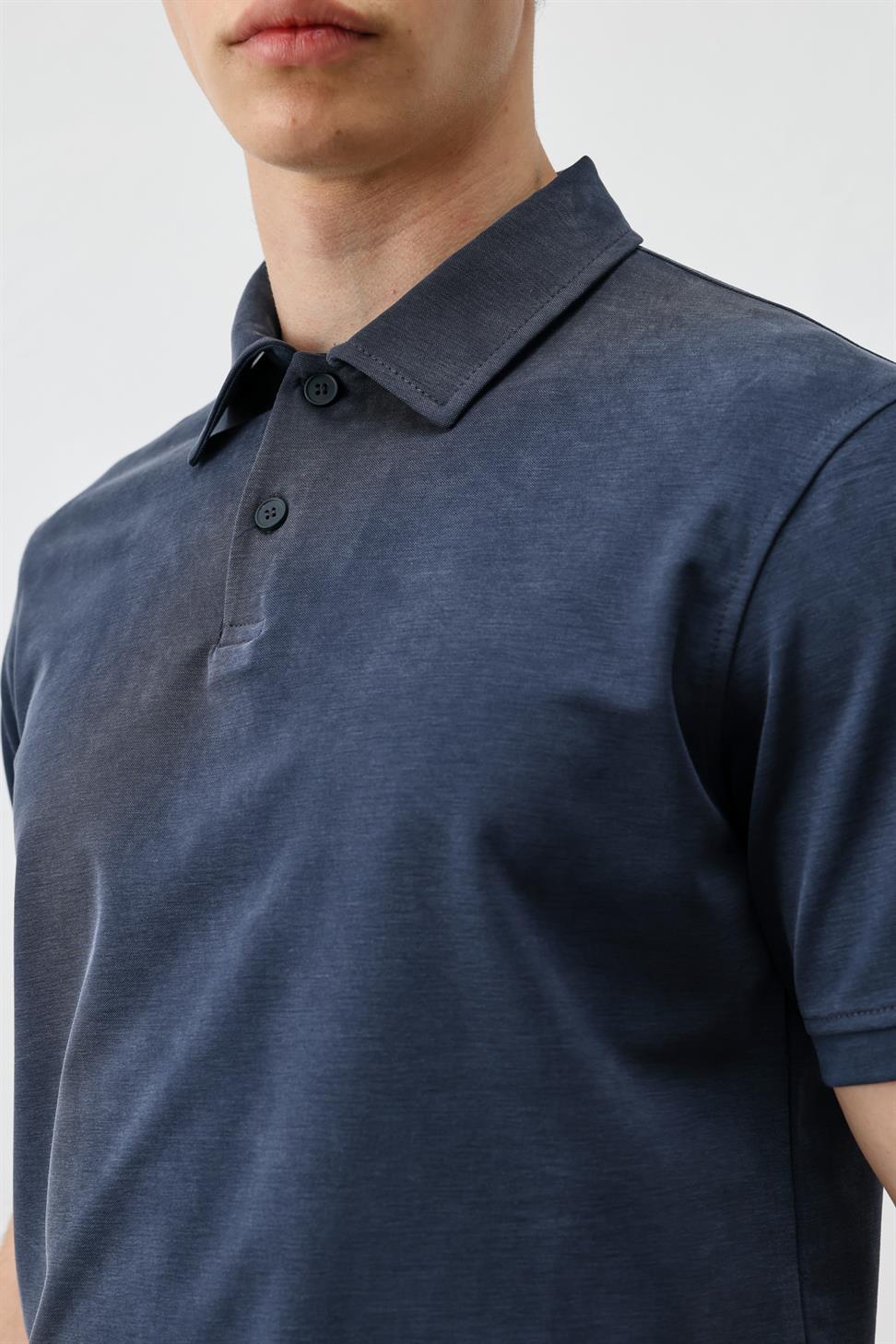 تي شيرت رجالي بياقة بولو من مزيج الليوسيل