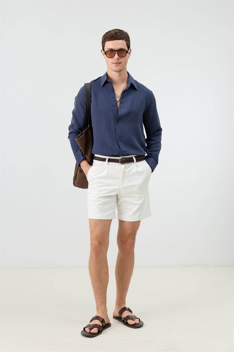 Mens Striped Shirt with Modal Blend