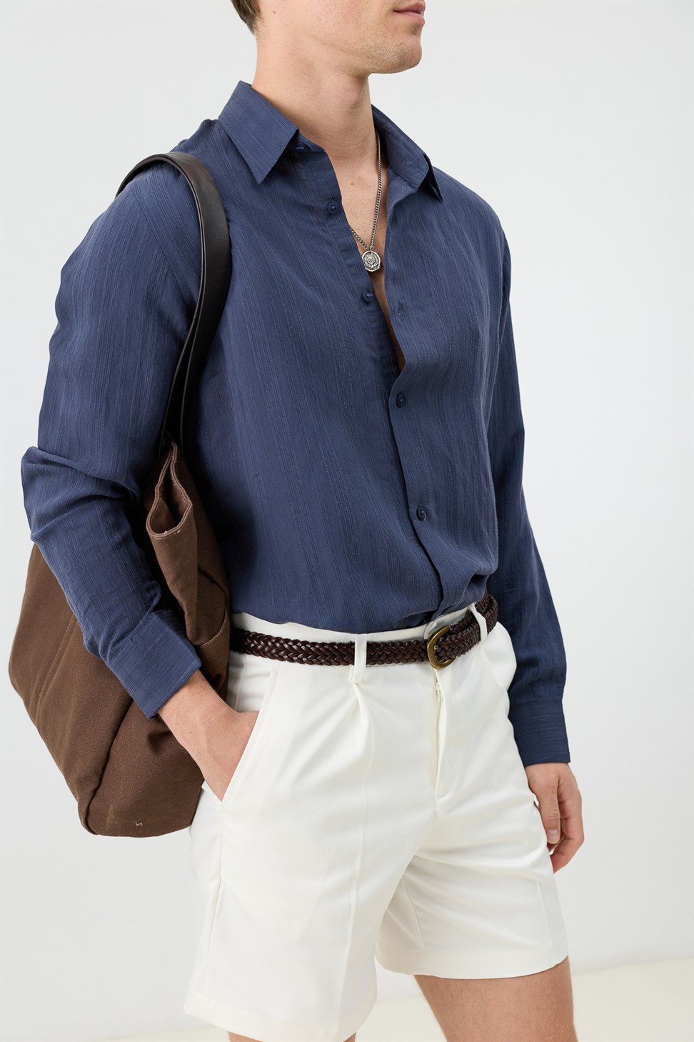 Mens Striped Shirt with Modal Blend