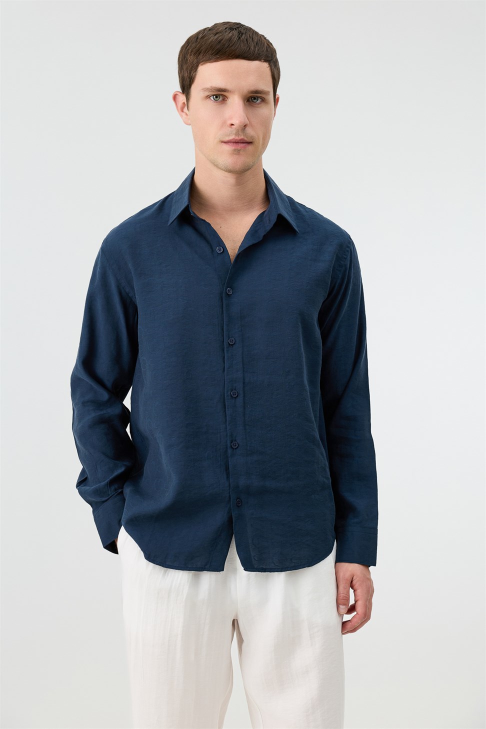 Mens Patterned Shirt with Modal Blend