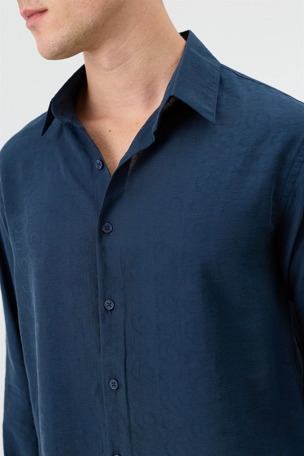 Mens Patterned Shirt with Modal Blend