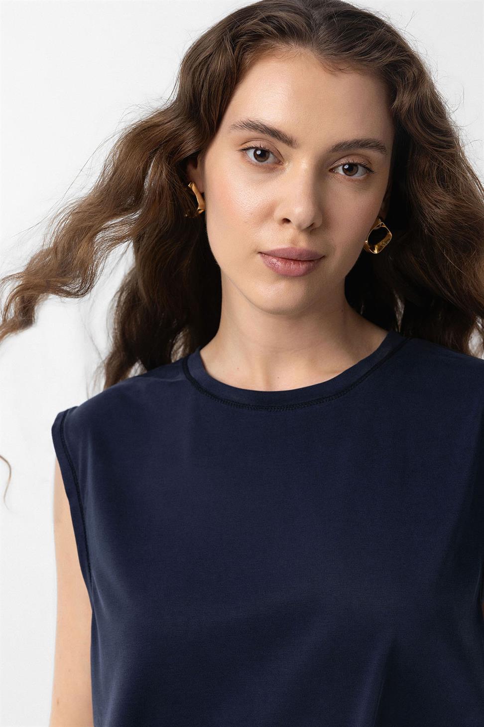 Antioch Lacivert Modal Kumaş Kadın T-Shirt