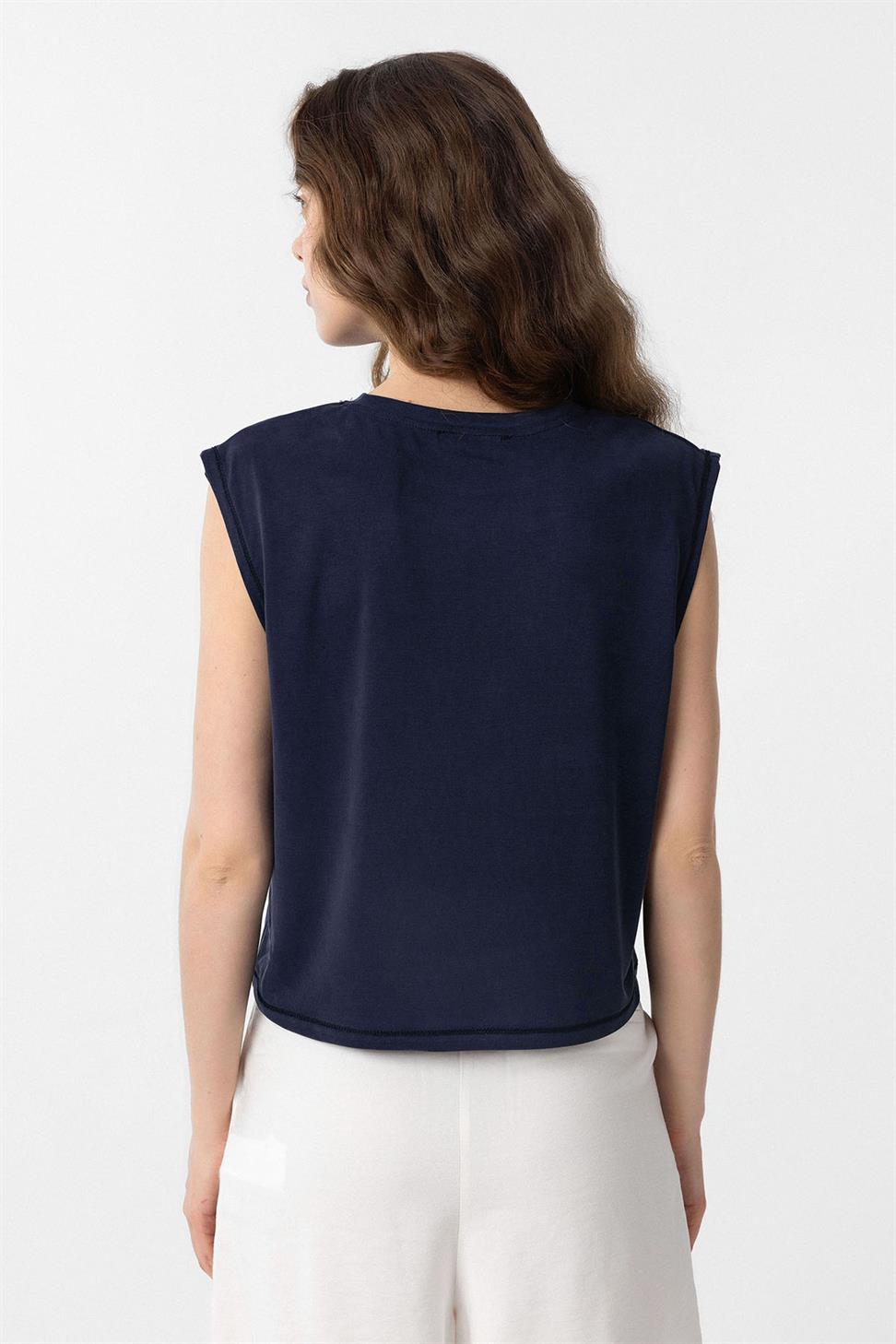 Antioch Lacivert Modal Kumaş Kadın T-Shirt