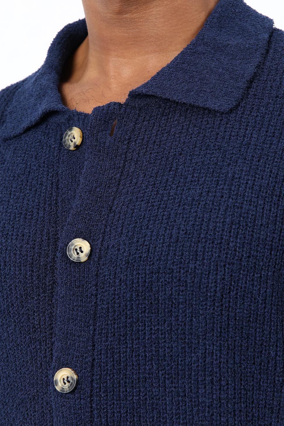 Antioch Lacivert Örme Triko Erkek Hırka