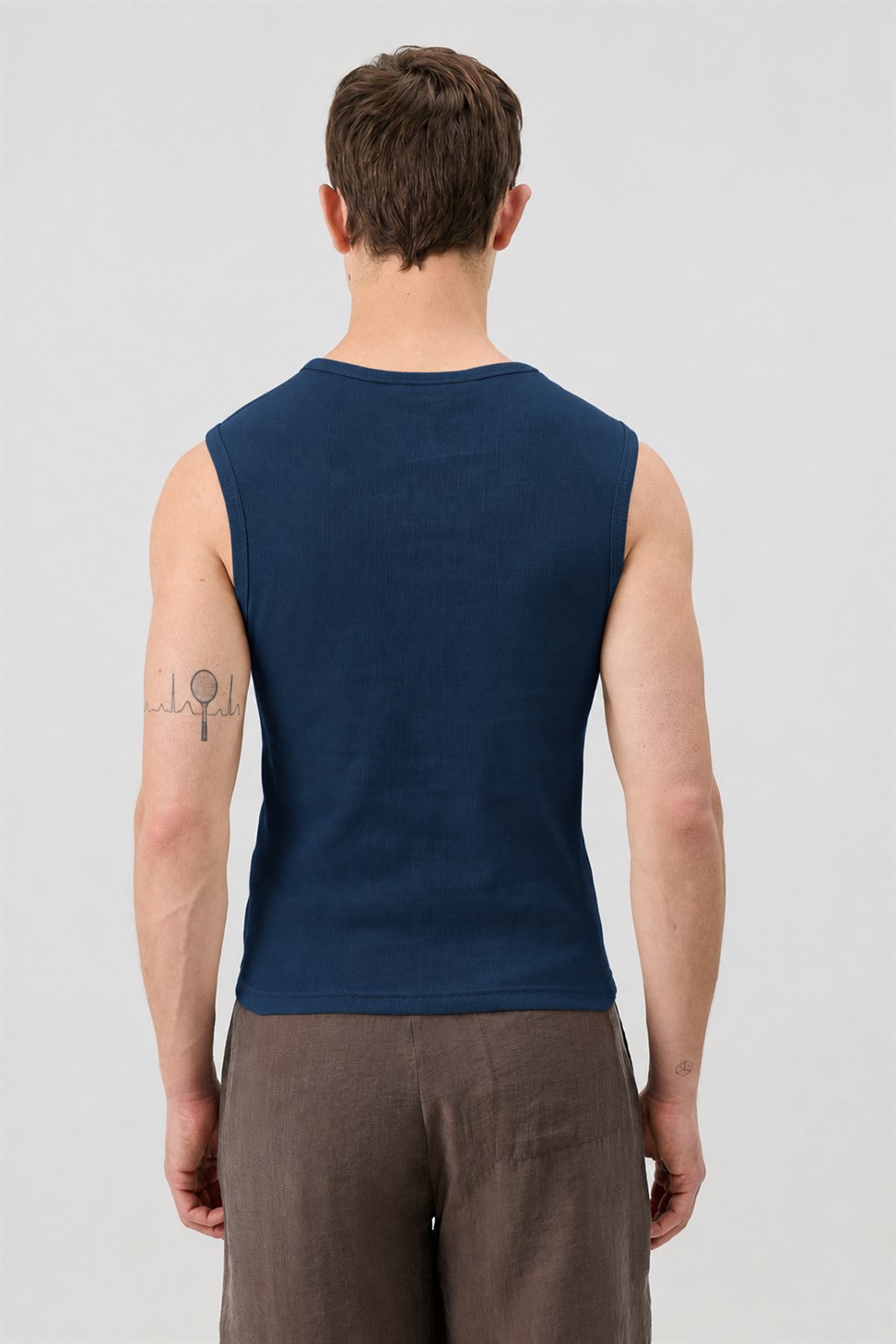 Antioch Lacivert Pamuklu Kolsuz Erkek T-Shirt