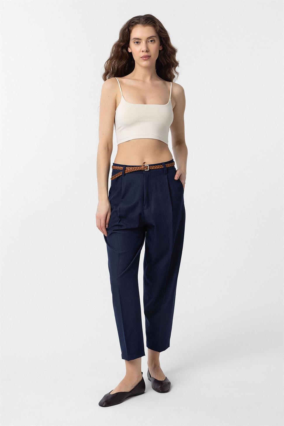 Antioch Lacivert Pensli Kadın Pantolon