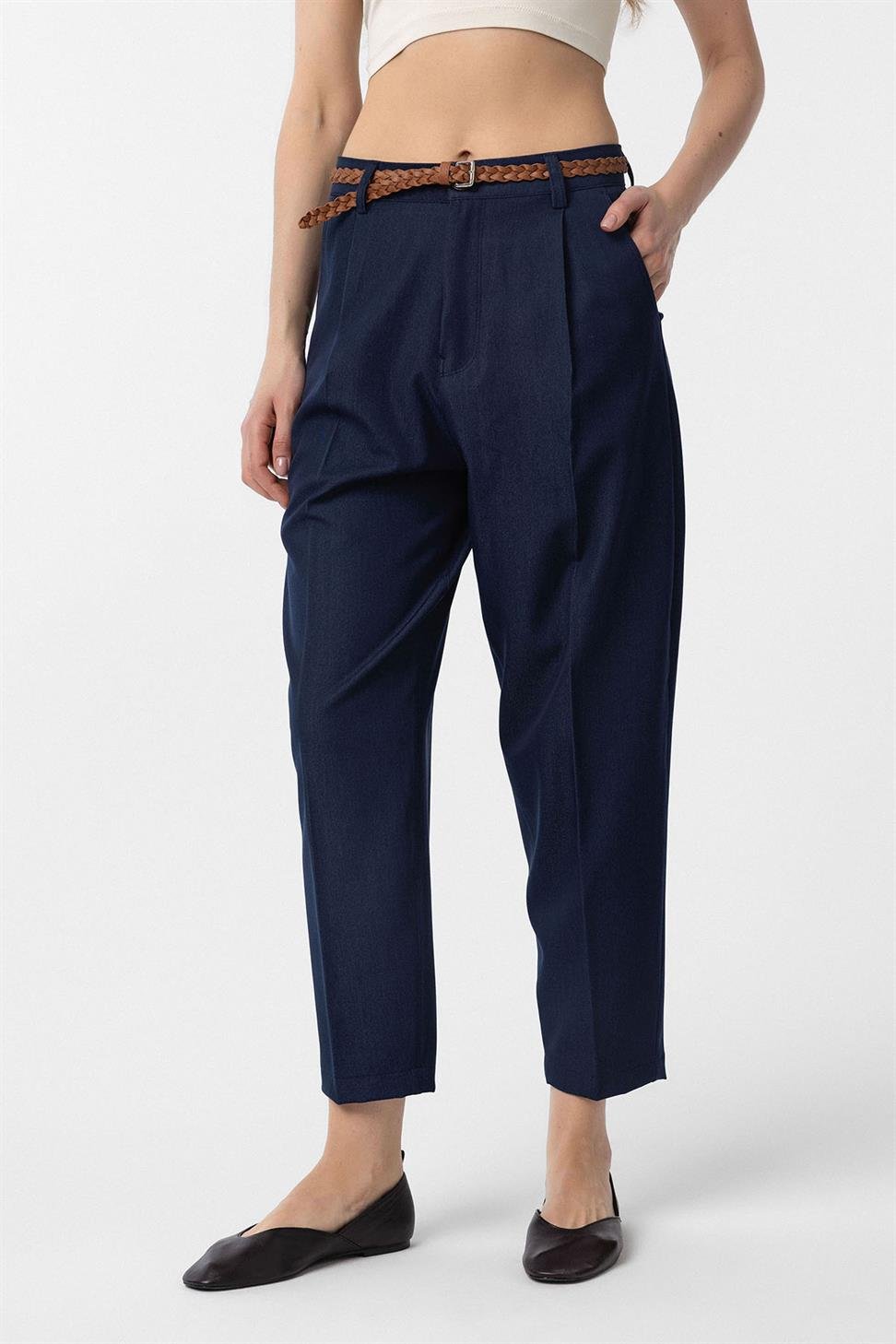 Antioch Lacivert Pensli Kadın Pantolon