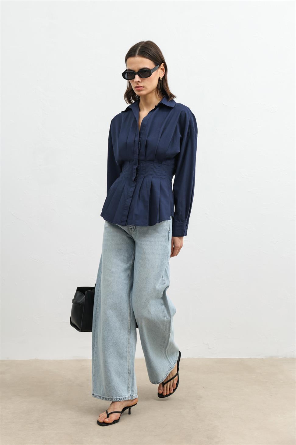 Ruffled Poplin Womens Shirt