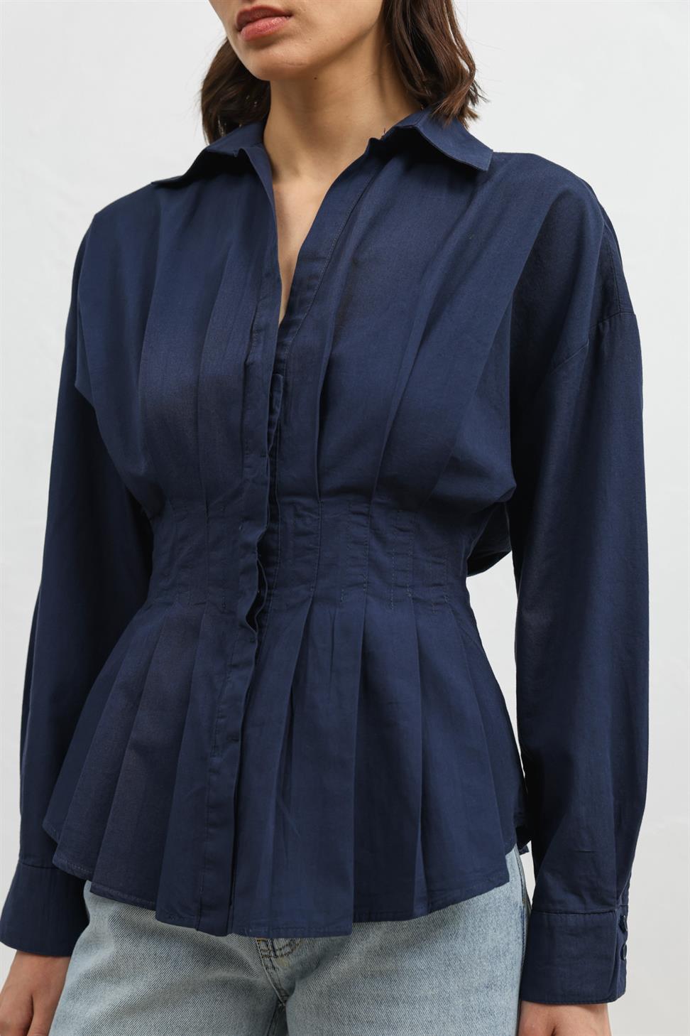 Ruffled Poplin Womens Shirt