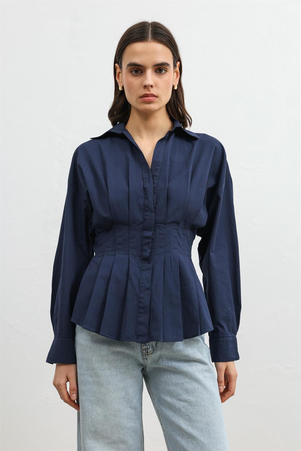 Ruffled Poplin Womens Shirt