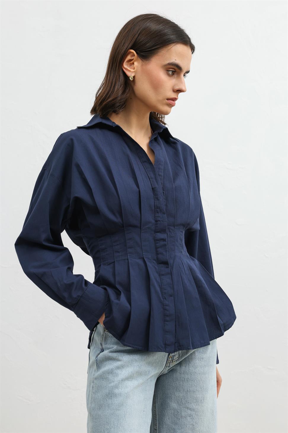 Ruffled Poplin Womens Shirt