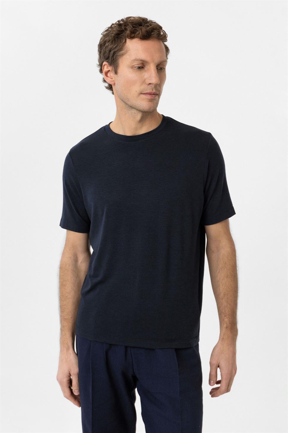 Antioch Lacivert Regular Fit Basic Erkek T-Shirt