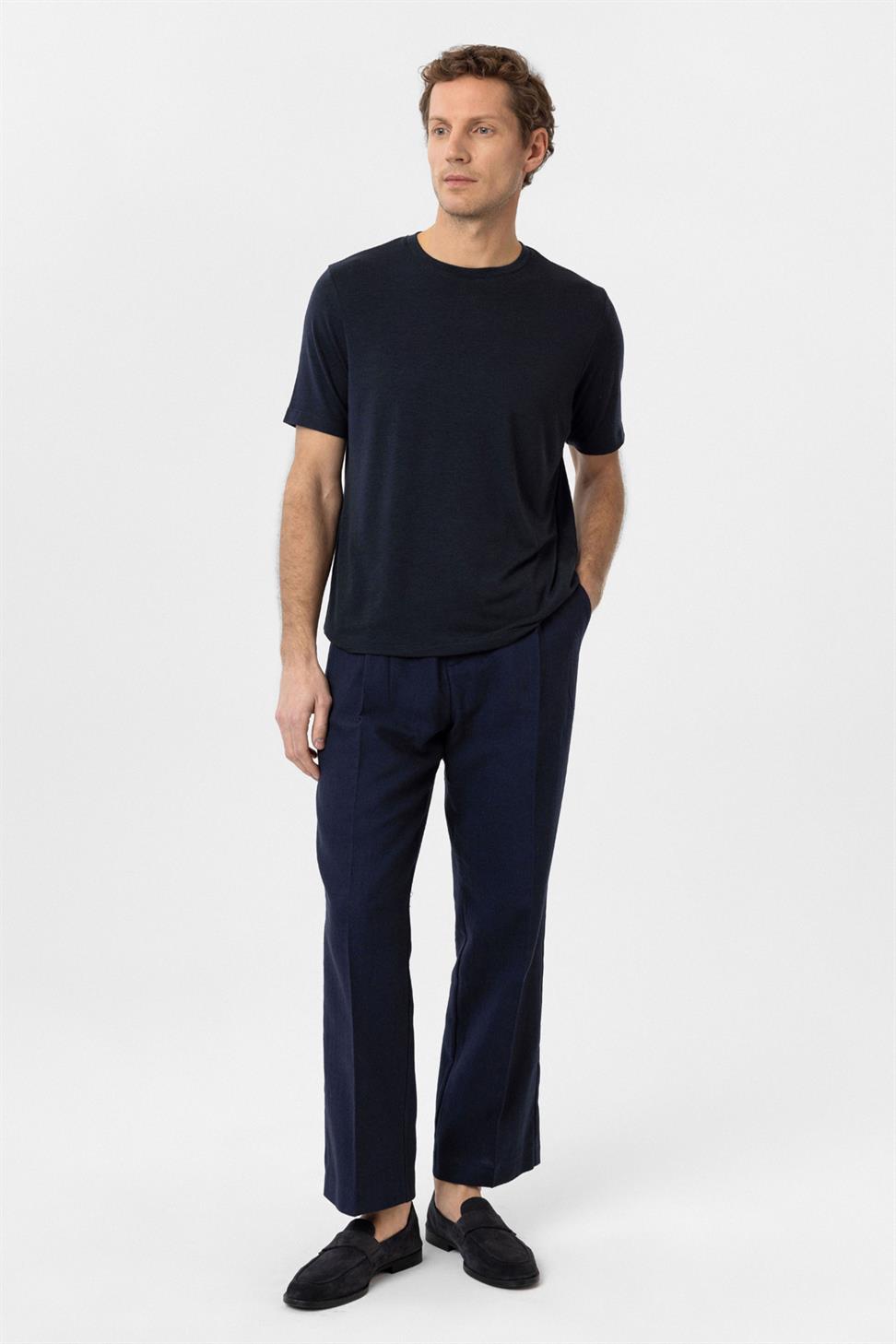 Antioch Lacivert Regular Fit Basic Erkek T-Shirt