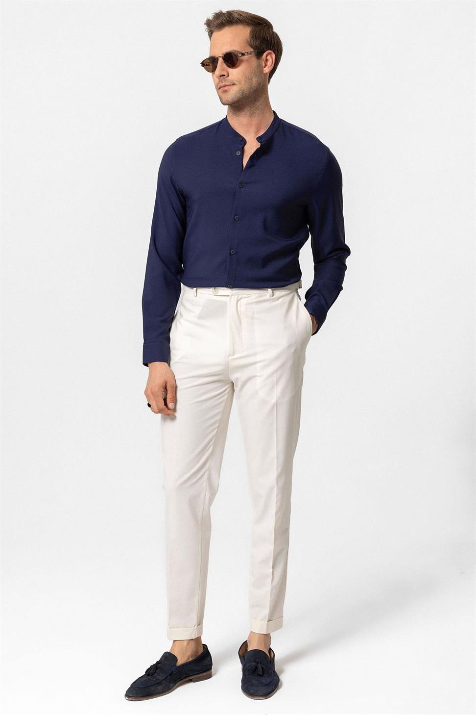 Antioch Lacivert Regular Fit Hakim Yaka Erkek Gömlek