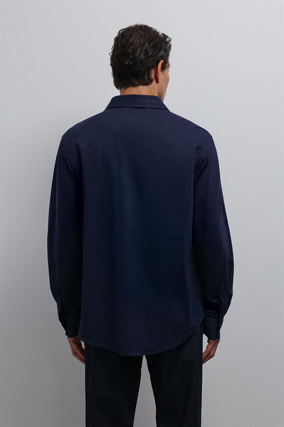 Antioch Lacivert Relax Fit Erkek Gömlek