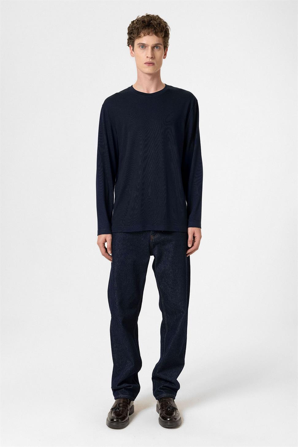 Antioch Lacivert Relaxed Fit Basic Erkek T-Shirt