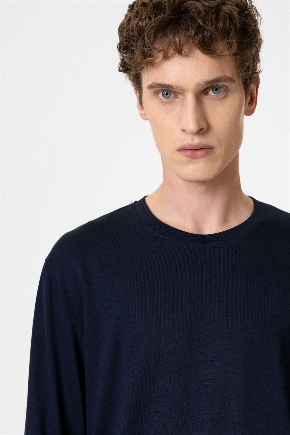 Antioch Lacivert Relaxed Fit Basic Erkek T-Shirt