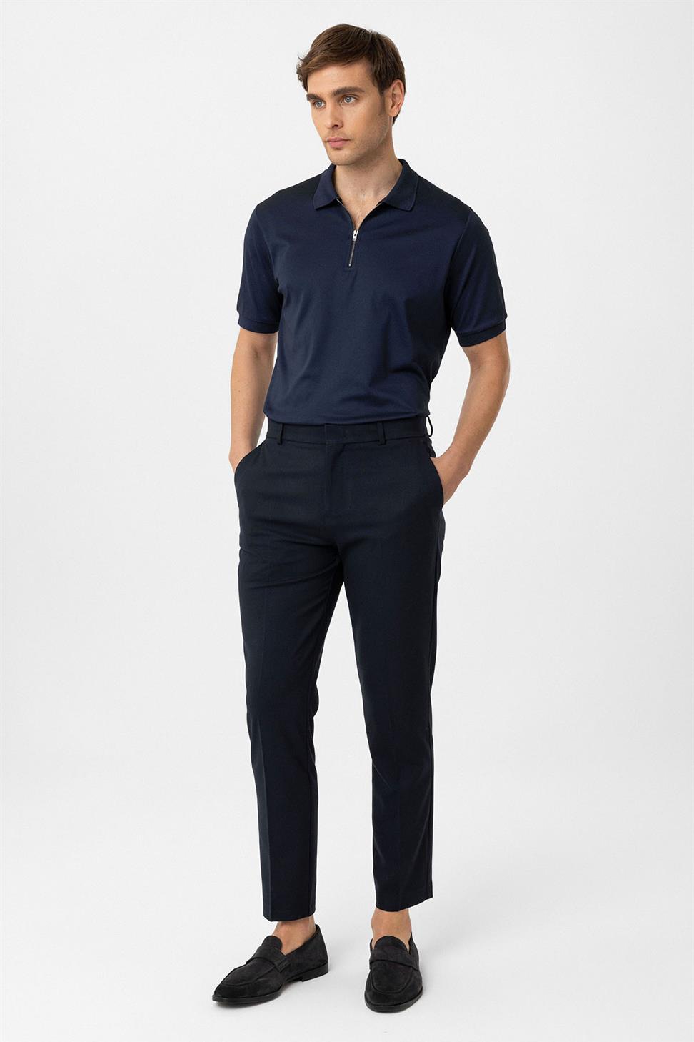 Antioch Lacivert Slim Fit Comfort Erkek Pantolon