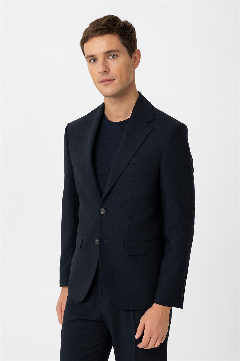 Antioch Lacivert Slim Fit Klasik Erkek Takım