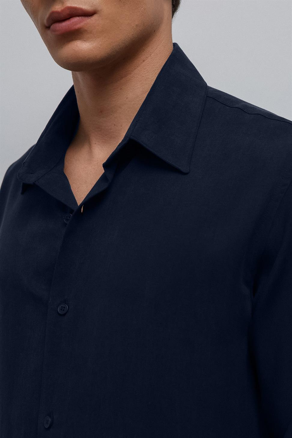 Antioch Lacivert Teknik Regular Fit Erkek Gömlek