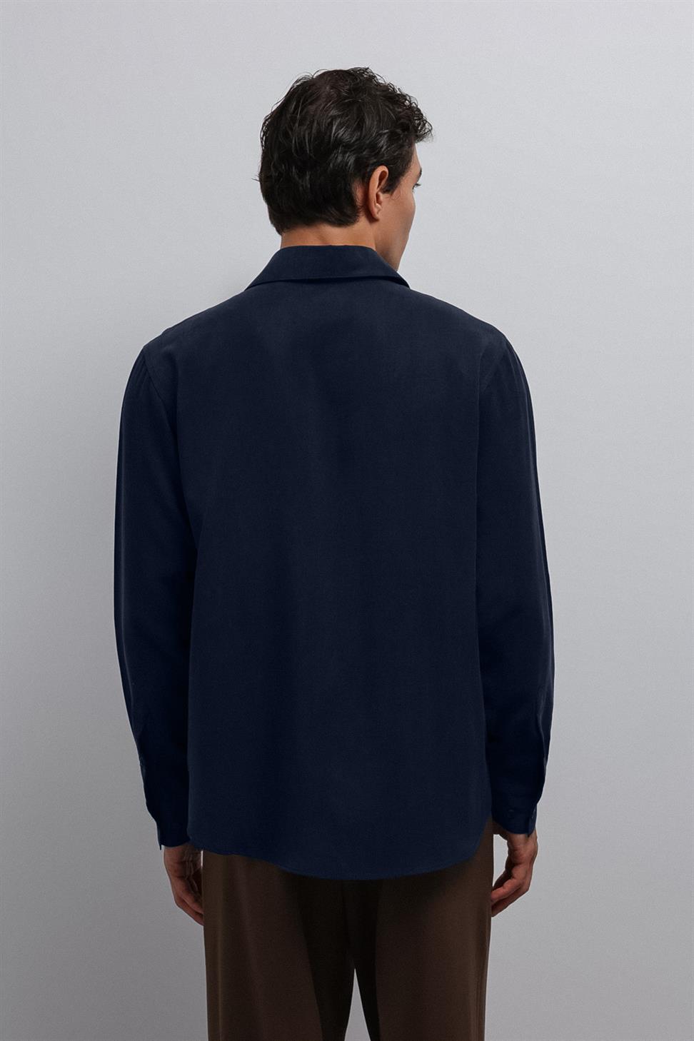 Antioch Lacivert Teknik Regular Fit Erkek Gömlek