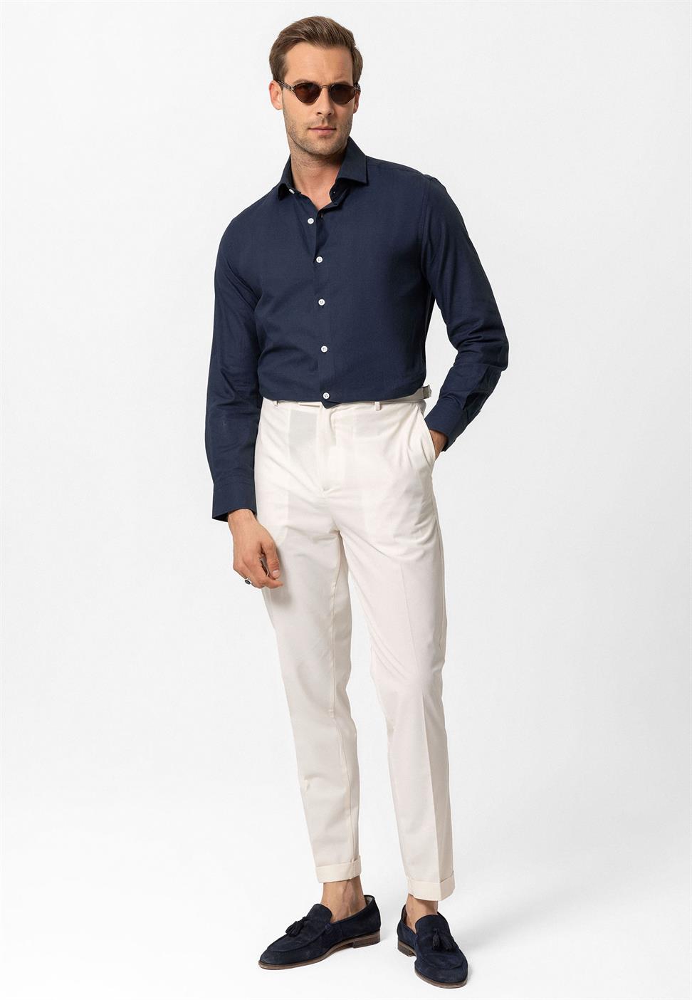 قميص رجالي بأكمام طويلة ضيقة ضيقة للرجال