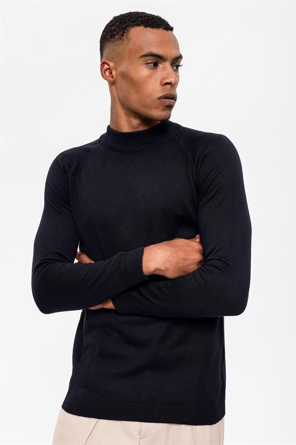 Antioch Lacivert Yarım Boğazlı Erkek Triko