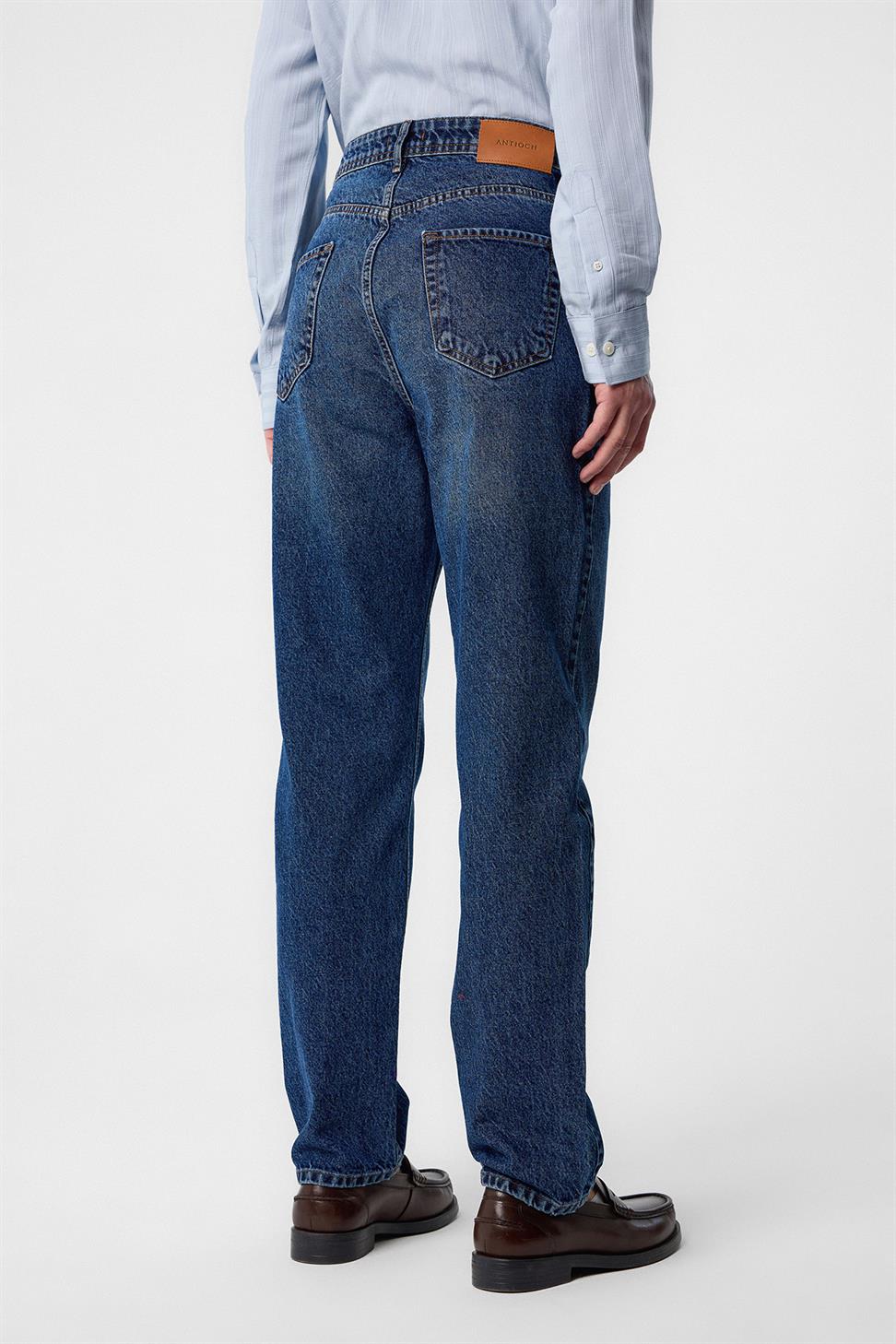 Antioch Lacivert Yüksek Bel Regular Fit Erkek Kot Pantolon