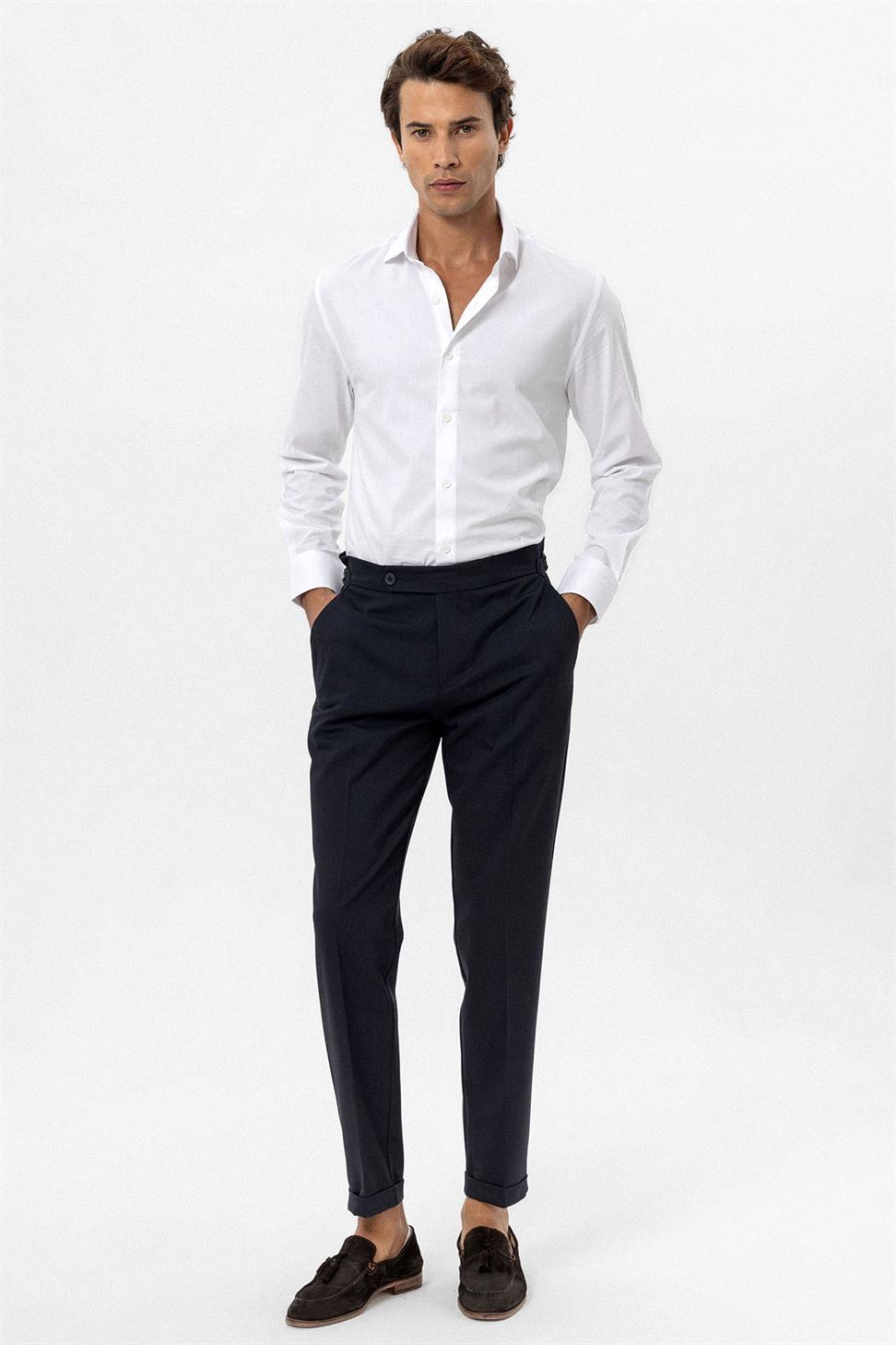 بنطلون رجالي بخصر عالٍ عادي للرجال