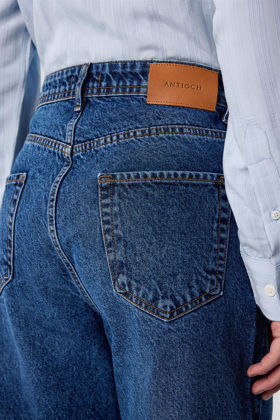 Antioch Lacivert Yüksek Bel Regular Fit Erkek Kot Pantolon