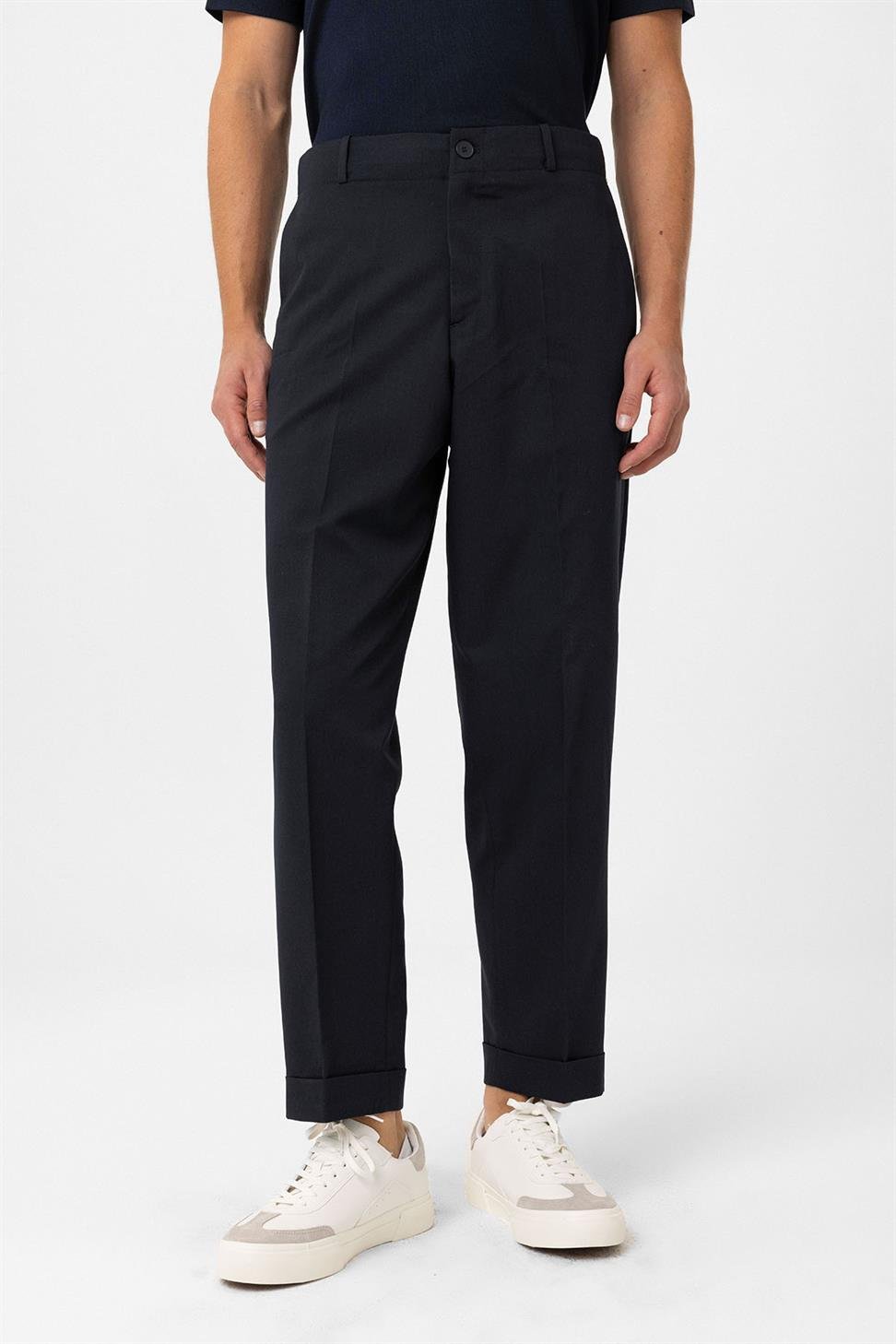 Antioch Lacivert Yüksek Bel Straight Fit Erkek Pantolon