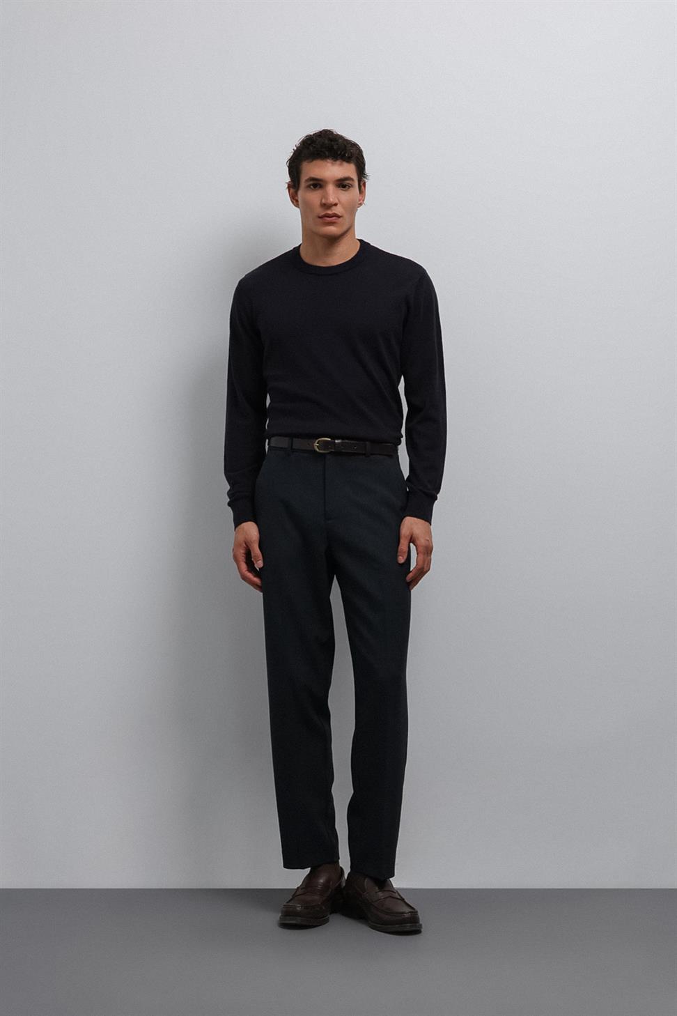 Antioch Lacivert Yumuşak Dokulu Basic Erkek Kazak