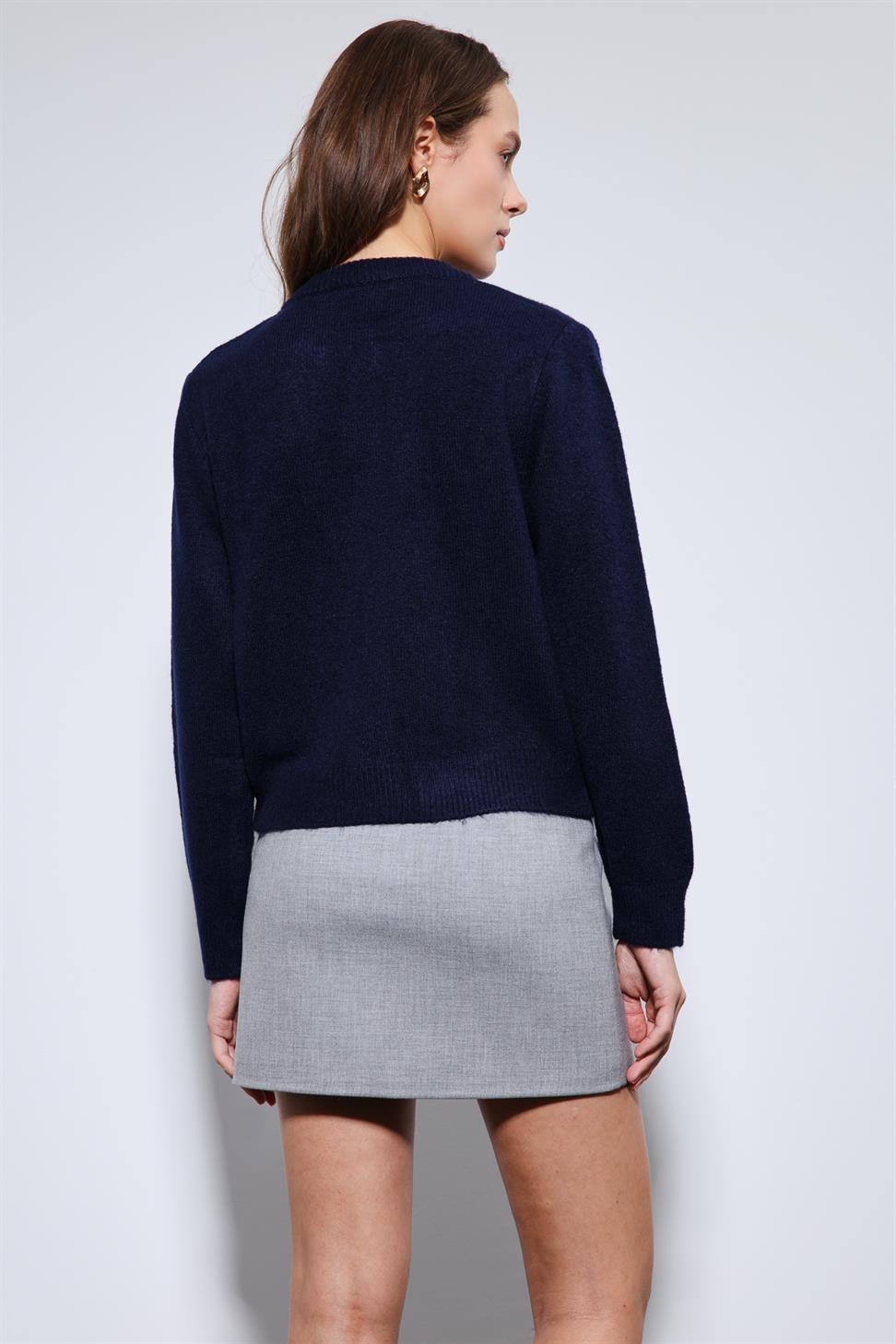 Antioch Lacivert Yumuşak Dokulu Hırka