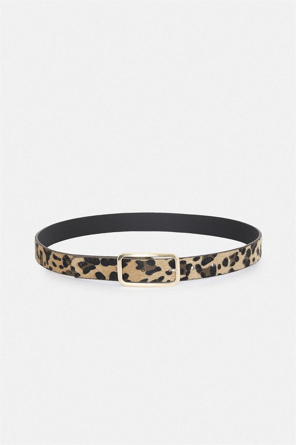 Leopard Print Faux Leather Womens Belt