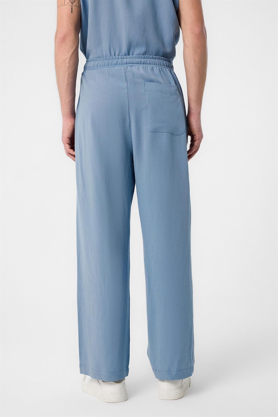 Antioch Mavi Keten Karışımlı Jogger Erkek Pantolon