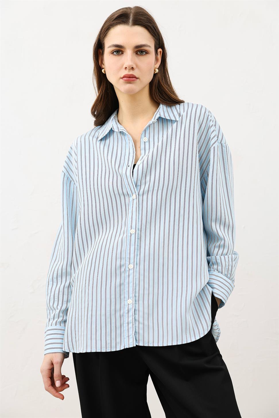 Oversized Striped Womens Shirt