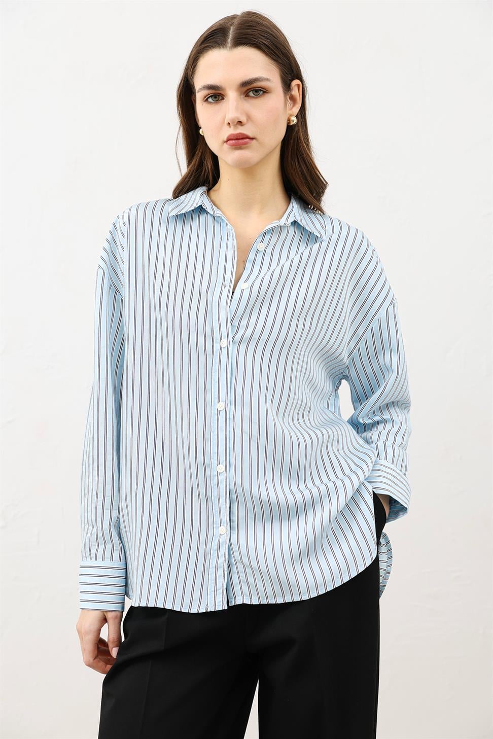 Oversized Striped Womens Shirt