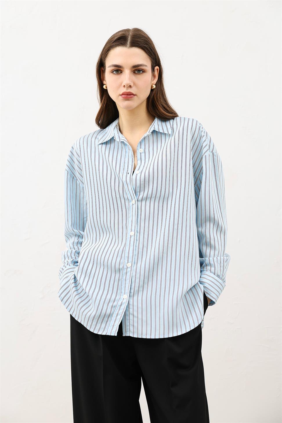 Oversized Striped Womens Shirt