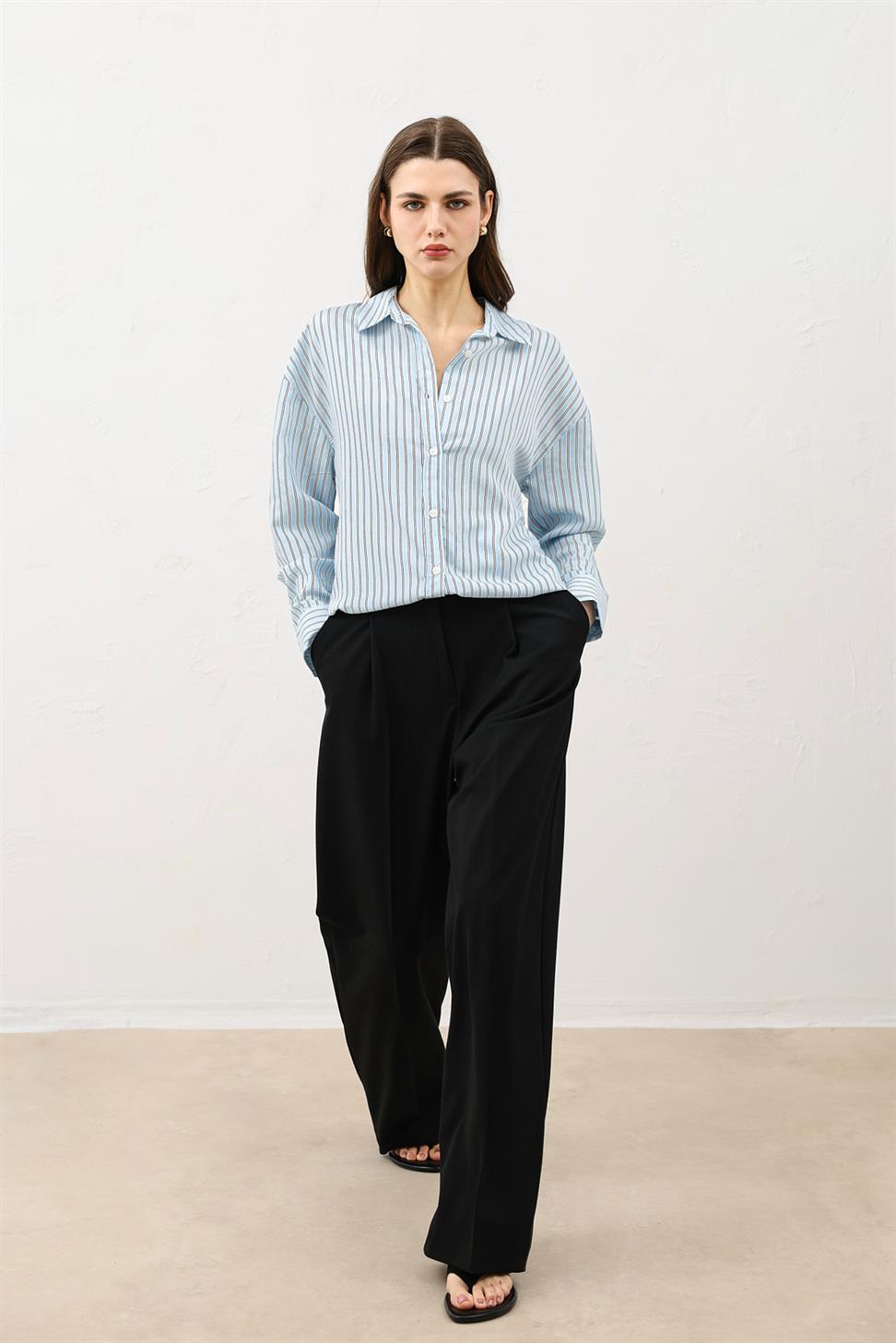 Oversized Striped Womens Shirt