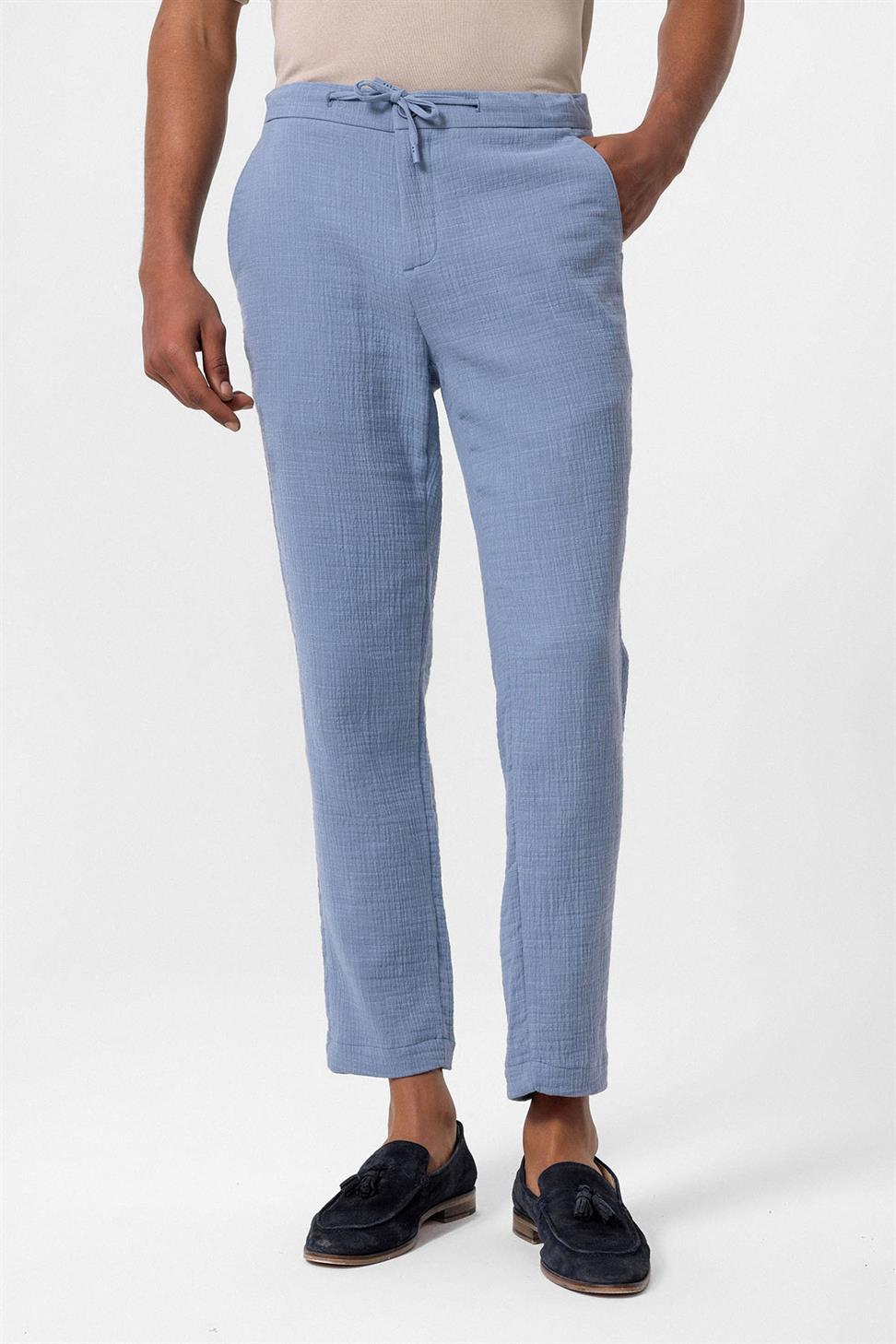 بنطال رجالي بقصة عادية مع خصر برباط